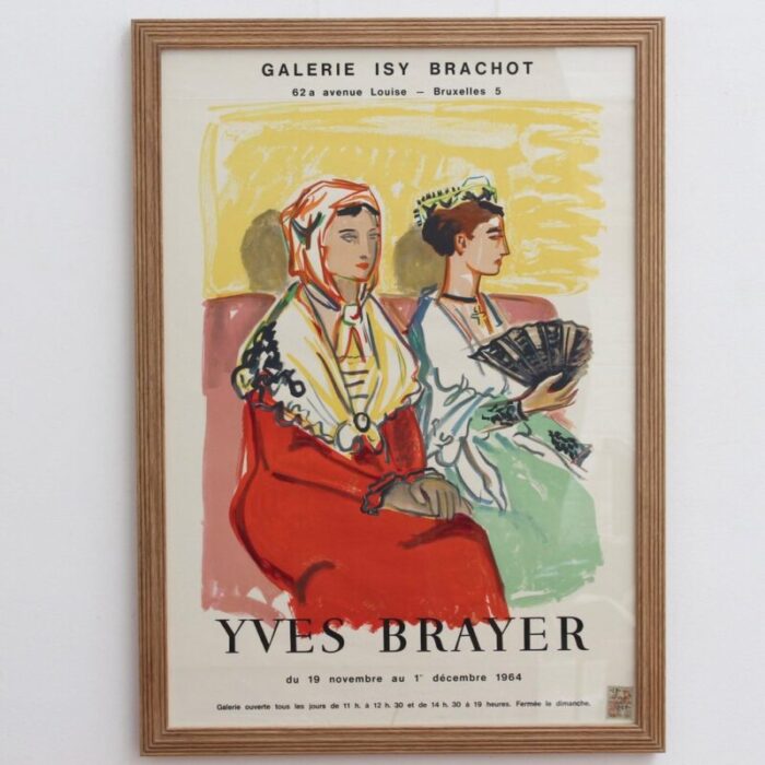 vintage french exhibition poster by yves brayer for galerie isy brachot brussels 1964 4