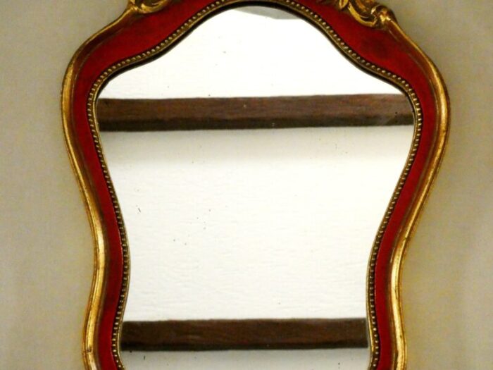 vintage french gold and red framed mirror 1950s 5