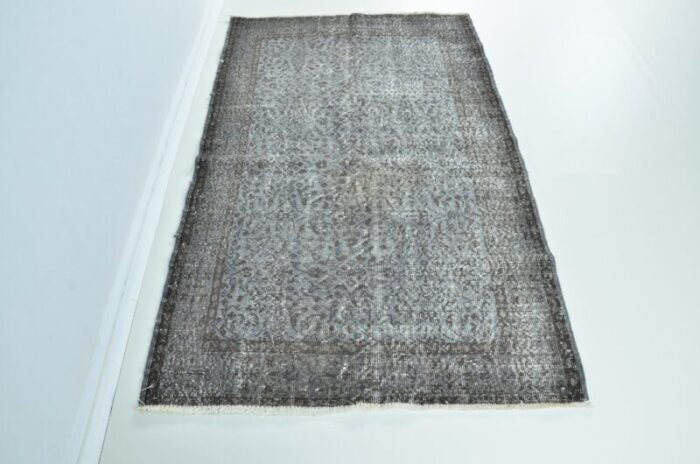 vintage gray handknotted rug 1960 1