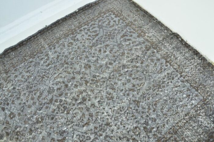 vintage gray handknotted rug 1960 4