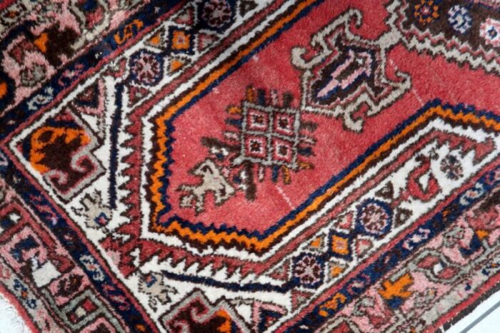 vintage handmade hamadan style rug 1970s 11