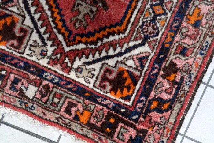 vintage handmade hamadan style rug 1970s 12