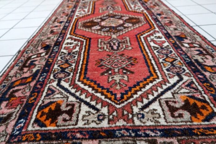 vintage handmade hamadan style rug 1970s 4