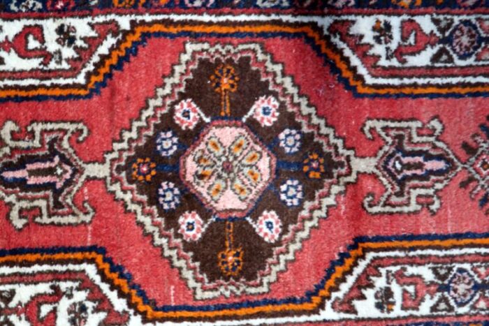 vintage handmade hamadan style rug 1970s 6