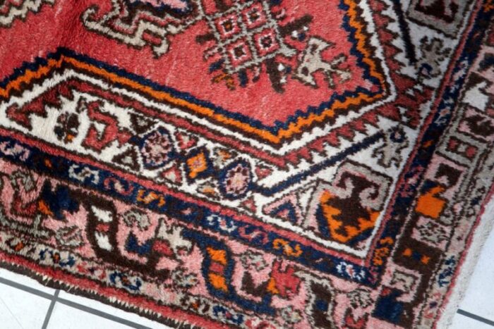 vintage handmade hamadan style rug 1970s 9