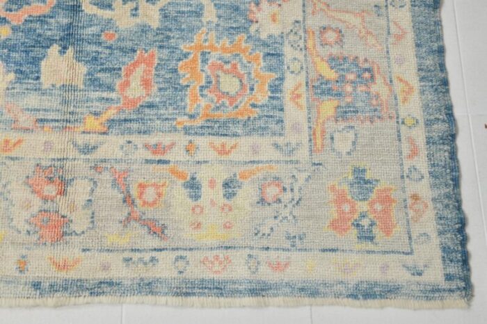 vintage handmade oushak rug in wool 0645