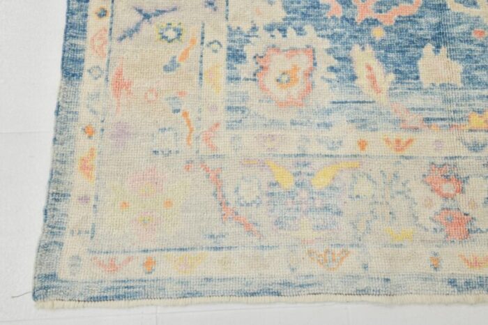 vintage handmade oushak rug in wool 8078