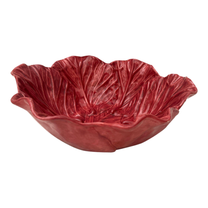 vintage handmade red cabbage leaf bowl by jan pugh 8188