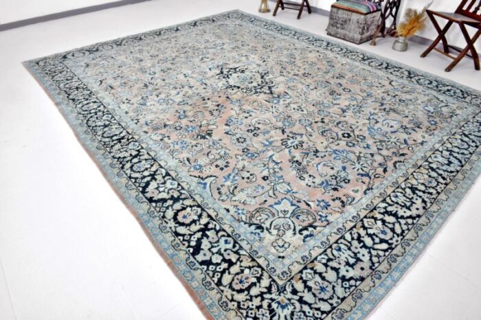 vintage handmade wool rug 3691