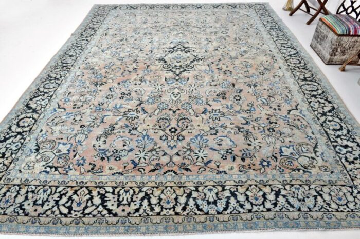 vintage handmade wool rug 7390