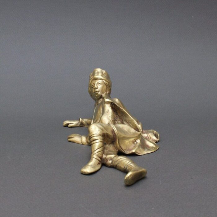 vintage italian brass desk reclining boy soldier paperweight 4