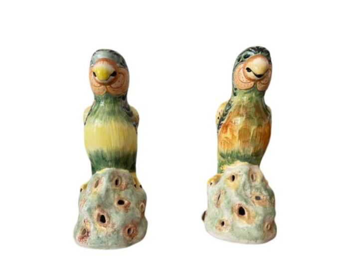 vintage italian porcelain bird figurines pair 3505