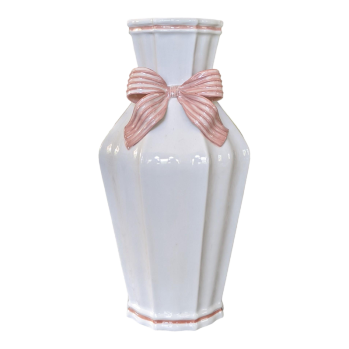 vintage italian porcelain trompe loeil tied ribbon bow vase 5215