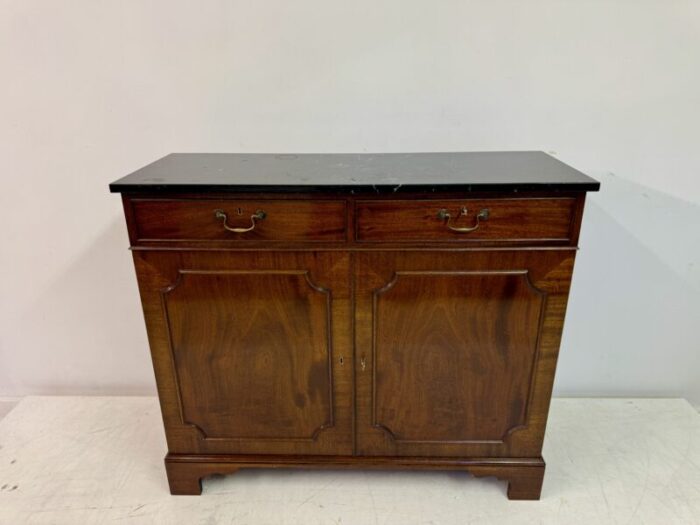 vintage mahogany sideboard with marble top by william tillman 1980s 1888