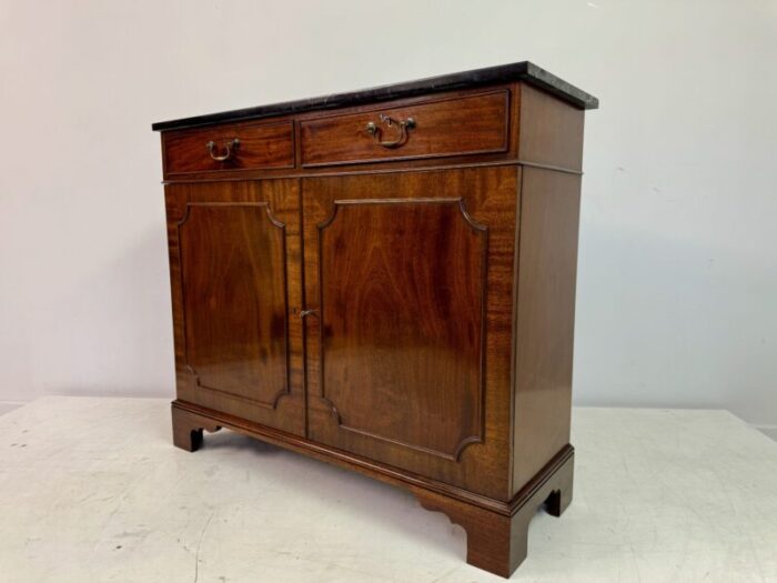 vintage mahogany sideboard with marble top by william tillman 1980s 2176