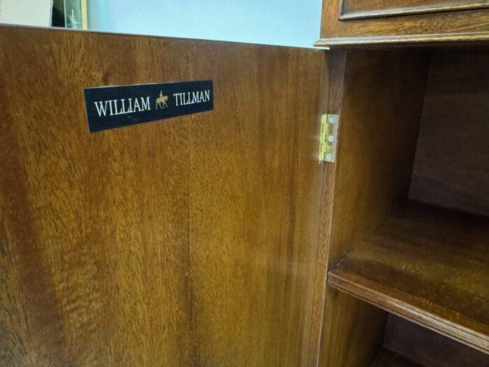 vintage mahogany sideboard with marble top by william tillman 1980s 2458