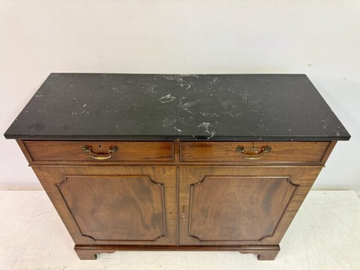 vintage mahogany sideboard with marble top by william tillman 1980s 6138