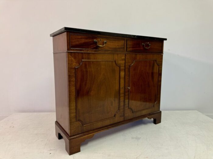 vintage mahogany sideboard with marble top by william tillman 1980s 6747