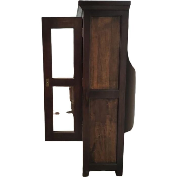 vintage oak wood display cabinet 6617