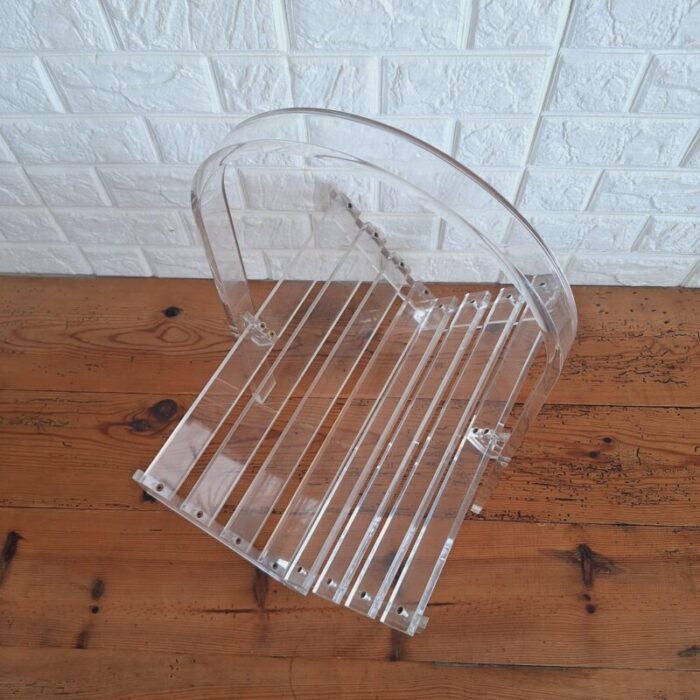 vintage postmodern methacrylate magazine rack 1980s 0155