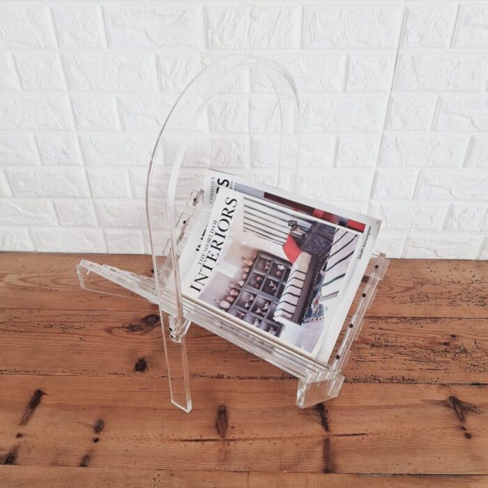 vintage postmodern methacrylate magazine rack 1980s 3326