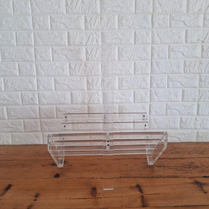 vintage postmodern methacrylate magazine rack 1980s 6435