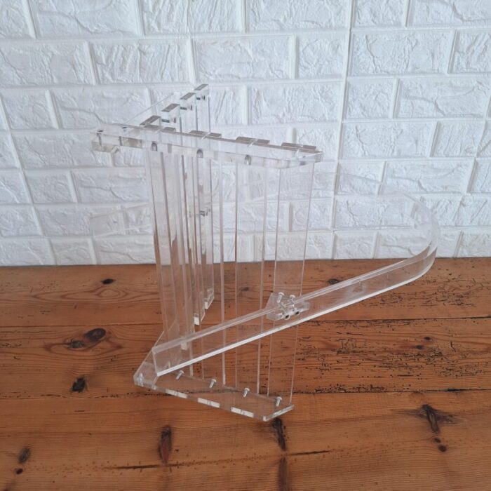 vintage postmodern methacrylate magazine rack 1980s 6446