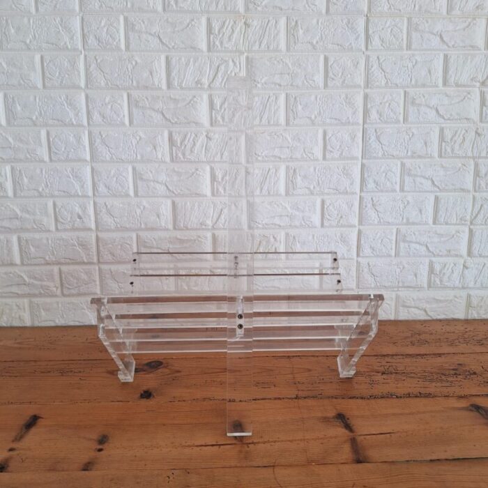 vintage postmodern methacrylate magazine rack 1980s 8180