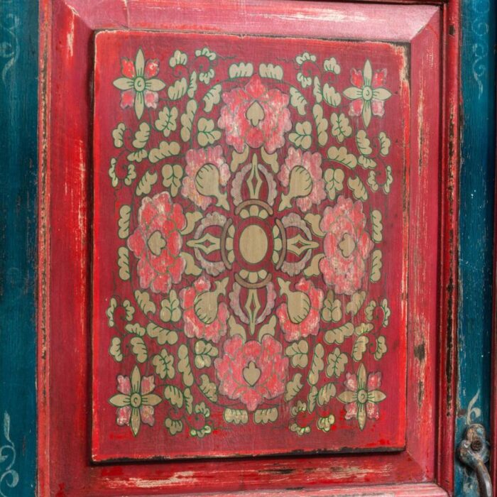 vintage red painted cabinet 1920s 0354