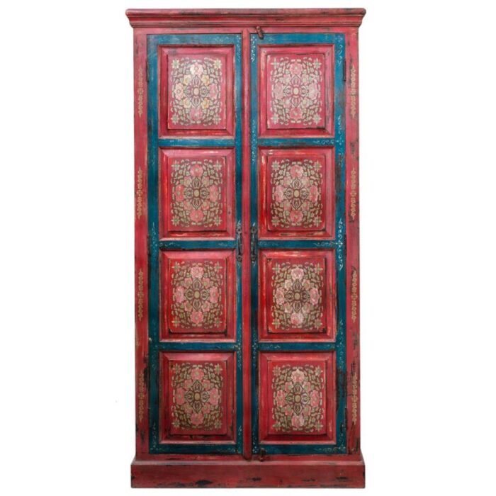 vintage red painted cabinet 1920s 9079