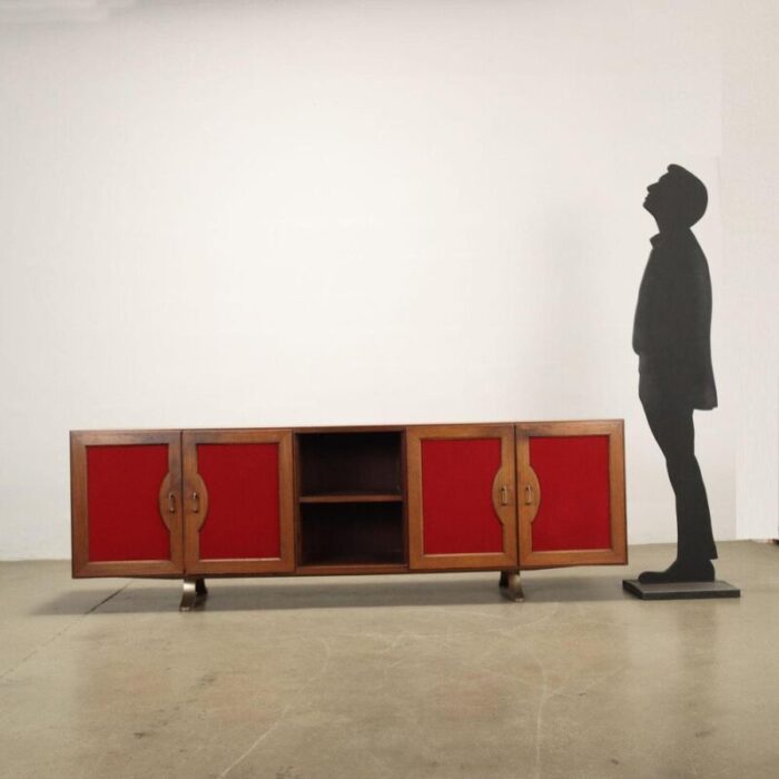 vintage red sideboard 1960s 9041