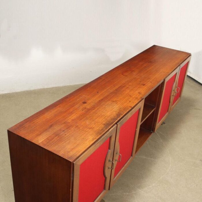 vintage red sideboard 1960s 9934