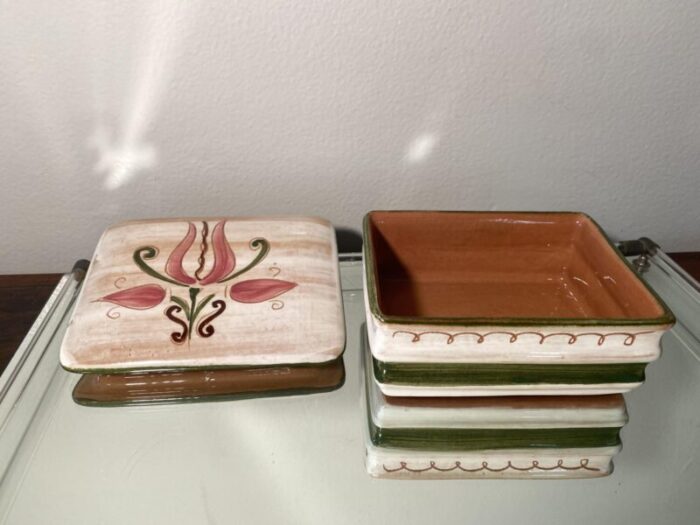 vintage stangl pottery terra rose trinket box 1227