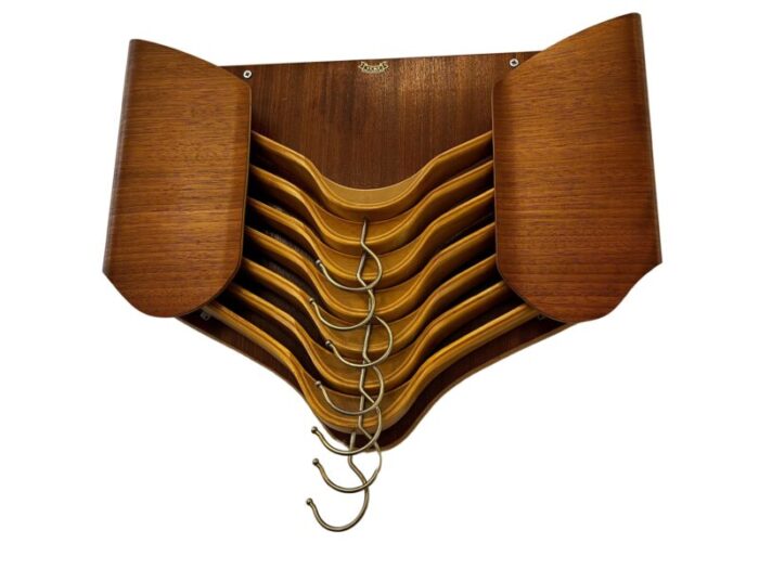 vintage swedish coat hook holders in teak 1960s 3851