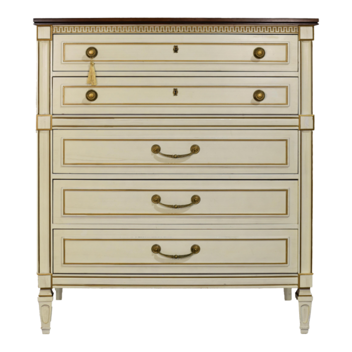 vintage transitional highboy dresser gold accents by united furniture 2547