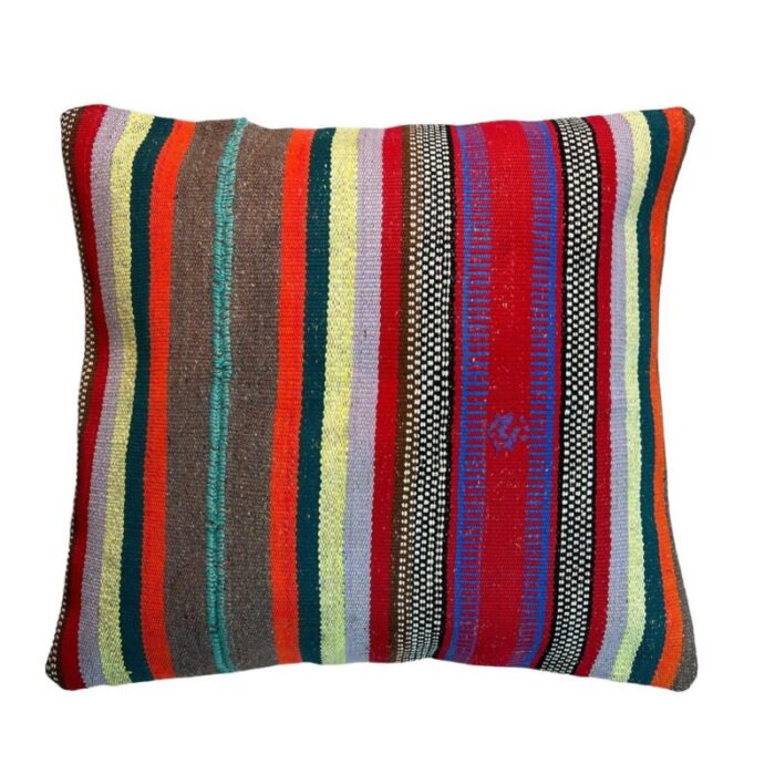 vintage turkish kilim cushion cover 1970s 1 2