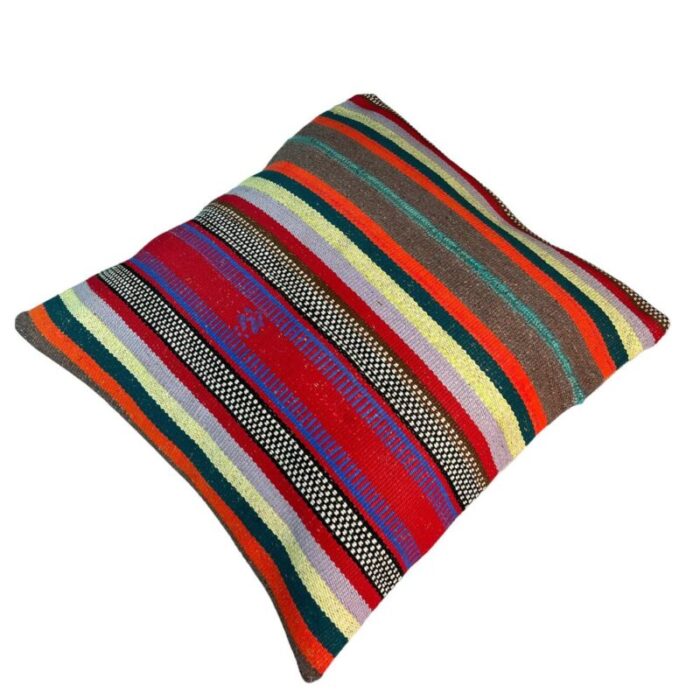 vintage turkish kilim cushion cover 1970s 8 2