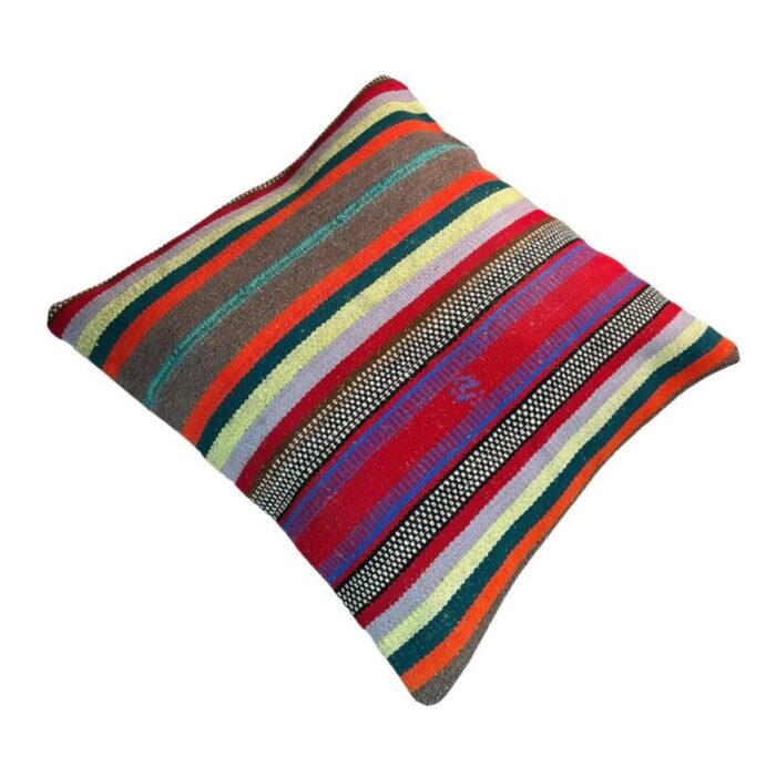 vintage turkish kilim cushion cover 1970s 9 2