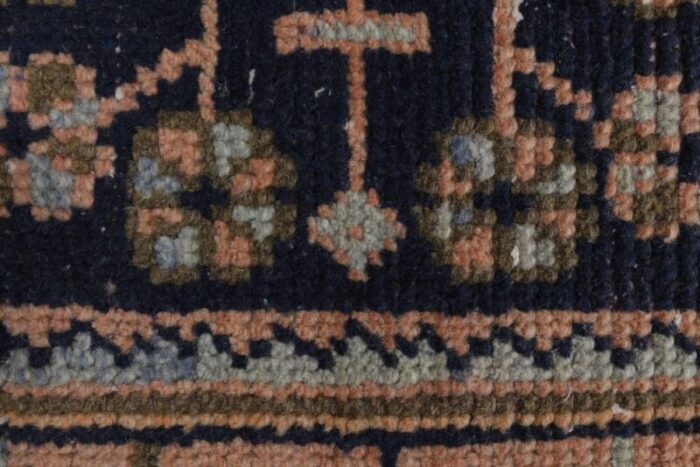 vintage turkish orange floral wool rug anatolia 1960s 5