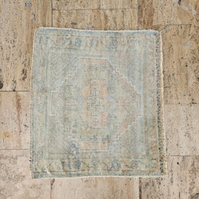 vintage turkish square rug 1