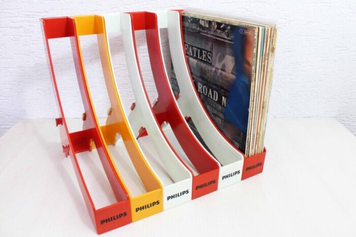 vintage vinyl magazine racks from philips 1970s set of 6 3