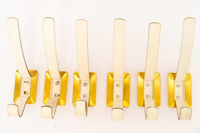 vintage wall hooks 1960s set of 6 4