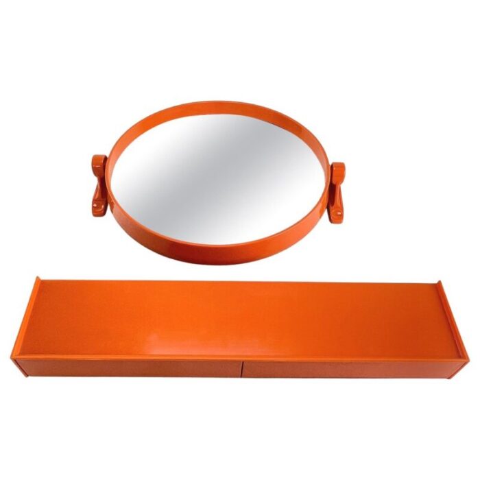 vintage wall mirror with shelf from grosfillex france 1970s 1