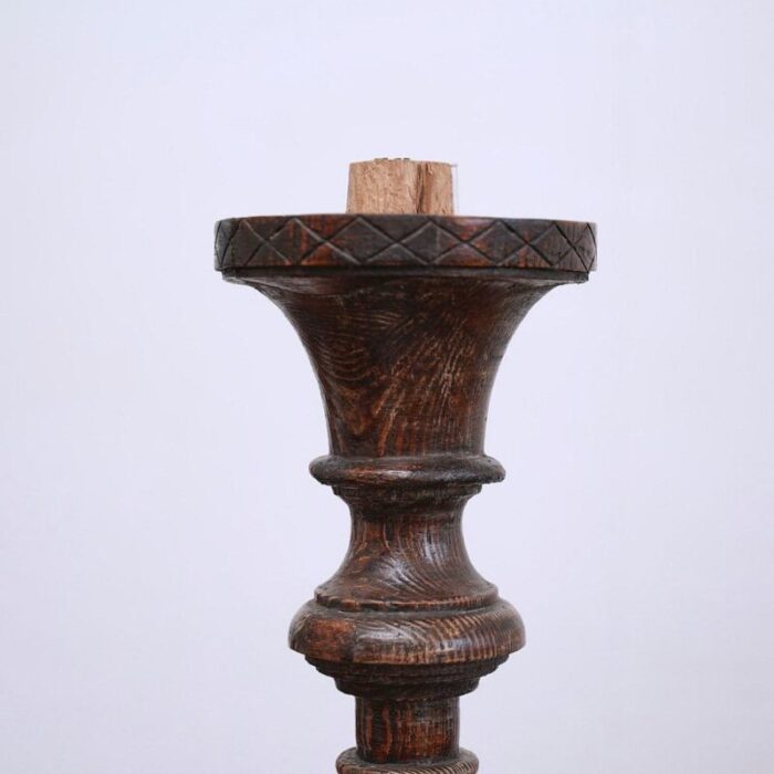 vintage wooden column candleholder 3