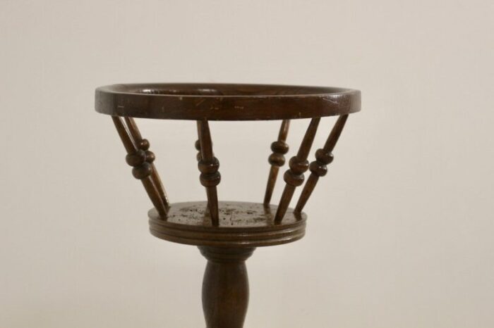 vintage wooden plant stands with round legs 1950 set of 2 3