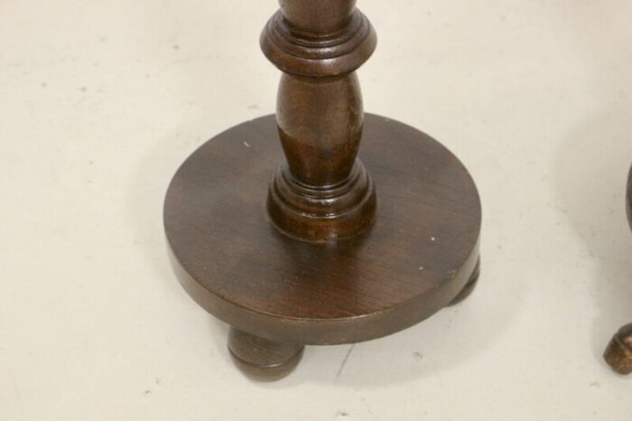 vintage wooden plant stands with round legs 1950 set of 2 9