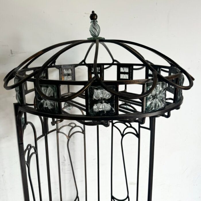 vintage wrought iron wine rackbar 0747