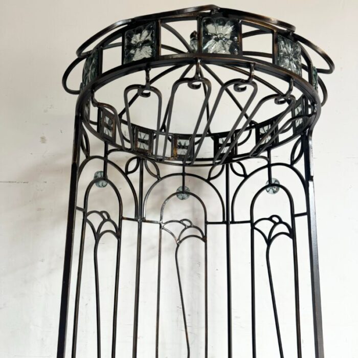 vintage wrought iron wine rackbar 1447