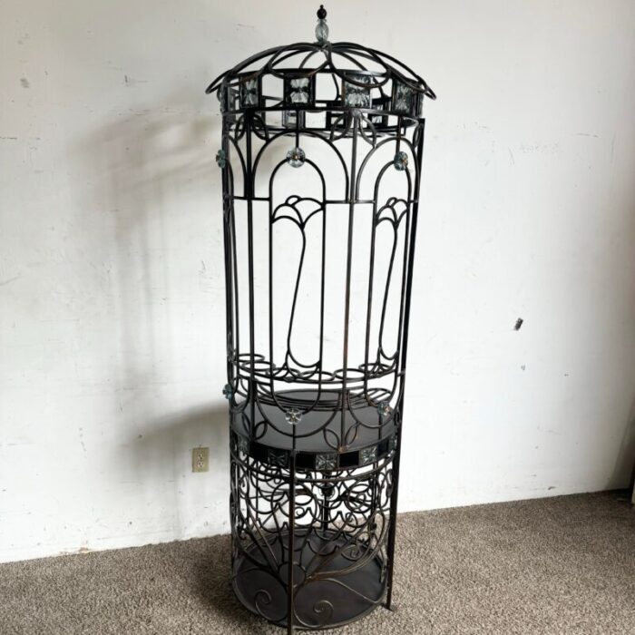 vintage wrought iron wine rackbar 4879