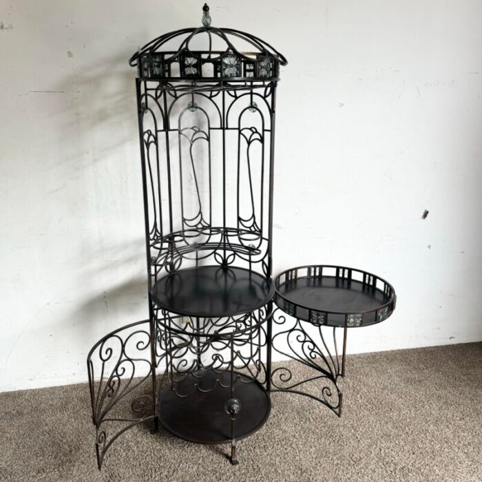 vintage wrought iron wine rackbar 8157